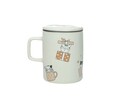 Cana cu infuzor si capac, Cats, Brandani, 8x11.5 cm, portelan New Bone China/inox