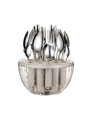 Set tacamuri 24 piese cu suport rotativ, Revolving Egg, Brandani, 20x30 cm, inox