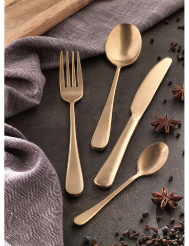 Set tacamuri 16 piese, Old Gold, Brandani, inox, auriu
