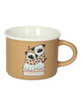 Set 4 cesti de cafea espresso, Dogs and Cats, Brandani, 8x5.5 cm, portelan New Bone China
