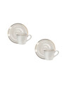 Set 2 cesti cu farfurie pentru cafea, Punto Oro, Brandani, 12x6 cm, portelan