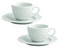 Set 2 cesti cu farfurie pentru cafea, Burlesque, Brandani, 13x5.5 cm, portelan