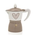 Cafetiera filtru 1 ceasca, Heartbeat Dove Grey, Brandani, 13x7x13 cm, aluminiu