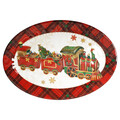 Platou servire, Christmas Oval, Brandani, 35.5x25 cm, melamina
