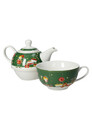 Set ceainic cu ceasca, Elfomagia Green, Brandani, 11x15x13 cm, portelan New Bone China