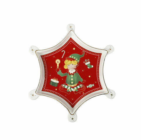 Platou servire, Elfomagia, Brandani, 20 cm, portelan New Bone China