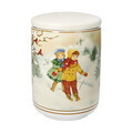 Recipient cu capac, Cuccioli Happy Kids, Brandani, 10x14.5 cm, portelan New Bone China