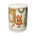 Recipient cu capac, Cuccioli Girl, Brandani, 10x14.5 cm, portelan New Bone China