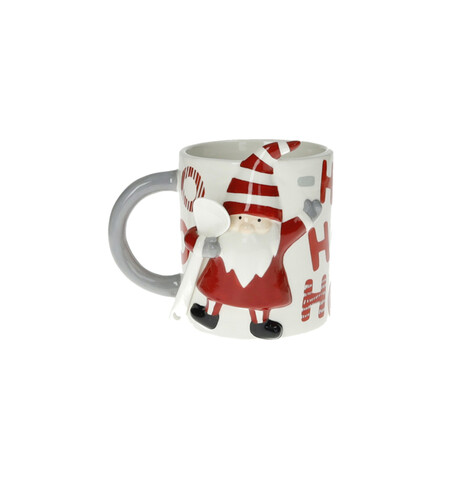 Cana cu lingurita, Ho-Ho-Ho Santa Claus, Brandani, 9.5x14x13 cm, dolomit