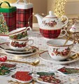 Set ceainic cu ceasca , Christmas, Brandani, 11x15x16 cm, portelan New Bone China