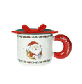 Cana cu capac, Ribbon Santa Claus, Brandani, 9.5x8.5 cm, portelan New Bone China