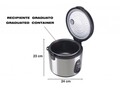 Aparat de gatit orez, cu aburi Beper, 400 W, 24x23 cm, otel/aluminiu, argintiu/negru