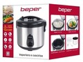 Aparat de gatit orez, cu aburi Beper, 400 W, 24x23 cm, otel/aluminiu, argintiu/negru