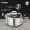Oala cu capac Titanium3, Cooking by Heinner, 20x10 cm, 2.8 L, inox/sticla, argintiu