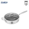 Tigaie adanca Titanium3, Cooking by Heinner, 24x6.5 cm, 2.7 L, inox/sticla, argintiu