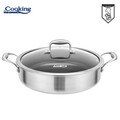 Cratita cu capac Titanium3, Cooking by Heinner, 30x7.8 cm, 4.8 L, inox/sticla, argintiu