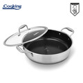 Cratita cu capac Titanium3, Cooking by Heinner, 30x7.8 cm, 4.8 L, inox/sticla, argintiu
