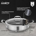 Cratita cu capac Titanium3, Cooking by Heinner, 30x7.8 cm, 4.8 L, inox/sticla, argintiu