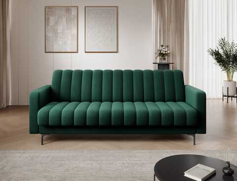 Canapea extensibila 3 locuri ELTAP, Roneyy, 212x89x86 cm, lemn/poliester, verde