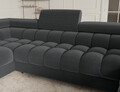 Coltar extensibil stanga 3 locuri ELTAP, LT-06SO, Fectory, 346x205x93 cm, lemn/poliester, gri inchis