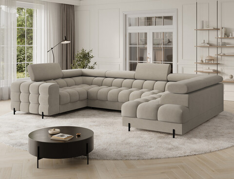 Coltar extensibil dreapta 3 locuri ELTAP, RT-18AU, Fectory, 346x205x93 cm, lemn/poliester, bej