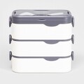 Cutie pentru pranz B2 Mesa, Homla, 2 L, plastic/inox/silicon, bej/gri