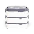 Cutie pentru pranz B2 Mesa, Homla, 2 L, plastic/inox/silicon, bej/gri