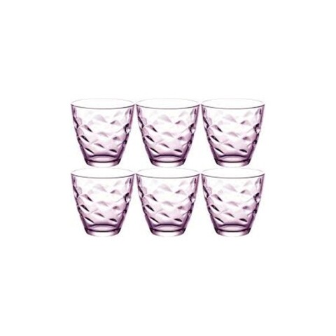 Set 6 pahare de apa Flora, Bormioli, 260 ml, sticla, lila