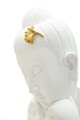 Figurina /sculptura decorativa  Buddha -B, Mauro Ferretti, 21.5x13x36 cm, polirasina, alb/auriu