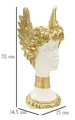 Figurina /sculptura decorativa  Athena, Mauro Ferretti, 15x14.5x32 cm, polirasina, alb/auriu
