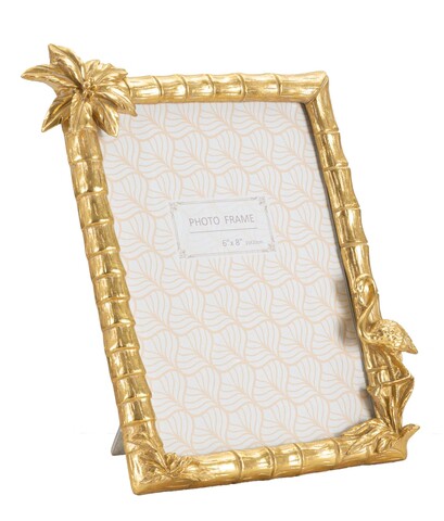 Rama foto Flamingo, Mauro Ferretti, 15x20 cm, polirasina/sticla, auriu