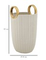 Vaza decorativa Shopping, Mauro Ferretti, 18x25 cm, ceramica, alb/auriu
