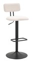 Set 2 scaune de bar Lift High White, Mauro Ferretti, 41x47.5x85 cm, inaltime ajustabila, fier/poliester, negru/alb