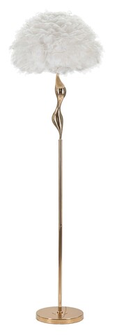 Lampadar Slim, Mauro Ferretti, 1 x E27, 40W, 50x165 cm, fier/textil, auriu/alb