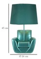 Lampa de masa Midcentury, Mauro Ferretti, 1 x E27, 40W, 26x43 cm, polirasina/fier, turcoaz