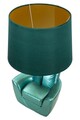 Lampa de masa Midcentury, Mauro Ferretti, 1 x E27, 40W, 26x43 cm, polirasina/fier, turcoaz