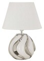 Lampa de masa Shiney, Mauro Ferretti, 1 x E27, 40W, 30x42 cm, ceramica/fier, alb/argintiu