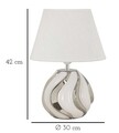 Lampa de masa Shiney, Mauro Ferretti, 1 x E27, 40W, 30x42 cm, ceramica/fier, alb/argintiu