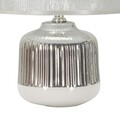 Lampa de masa Lucina, Mauro Ferretti, 1 x E14, 40W, 20x29 cm, ceramica/fier, alb/argintiu