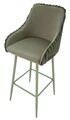Set 2 scaune de bar Alaska -A, Mauro Ferretti, 52x46x111 cm, fier/poliester, verde