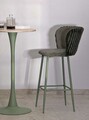 Set 2 scaune de bar Alaska -B, Mauro Ferretti, 55x58x106 cm, fier/poliester, verde