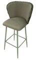 Set 2 scaune de bar Alaska -B, Mauro Ferretti, 55x58x106 cm, fier/poliester, verde