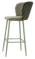 Set 2 scaune de bar Alaska -B, Mauro Ferretti, 55x58x106 cm, fier/poliester, verde