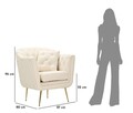Fotoliu cu perna decorativa Budapest, Mauro Ferretti, 88x83x91 cm, fier/poliester, crem