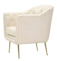 Fotoliu cu perna decorativa Budapest, Mauro Ferretti, 88x83x91 cm, fier/poliester, crem