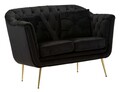 Canapea 2 locuri cu perne decorative Budapest, Mauro Ferretti, 130x83x91 cm, fier/poliester, negru