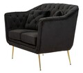 Canapea 2 locuri cu perne decorative Budapest, Mauro Ferretti, 130x83x91 cm, fier/poliester, negru