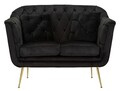 Canapea 2 locuri cu perne decorative Budapest, Mauro Ferretti, 130x83x91 cm, fier/poliester, negru