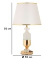 Lampa de masa Gipsy, Mauro Ferretti, 1 x E27, 40W, 30x30x52 cm, fier, auriu/alb