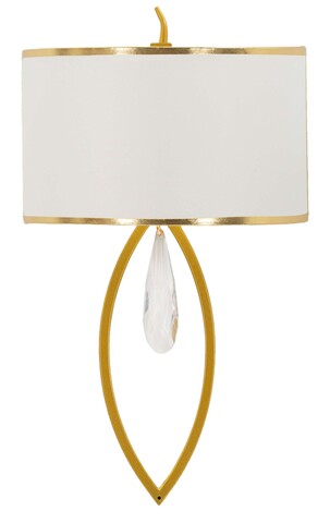 Aplica de perete Vienna, Mauro Ferretti, 1 x E14, 20W, 16x15x50 cm, fier, auriu/alb